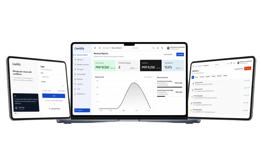 Courtiify venue owner portal